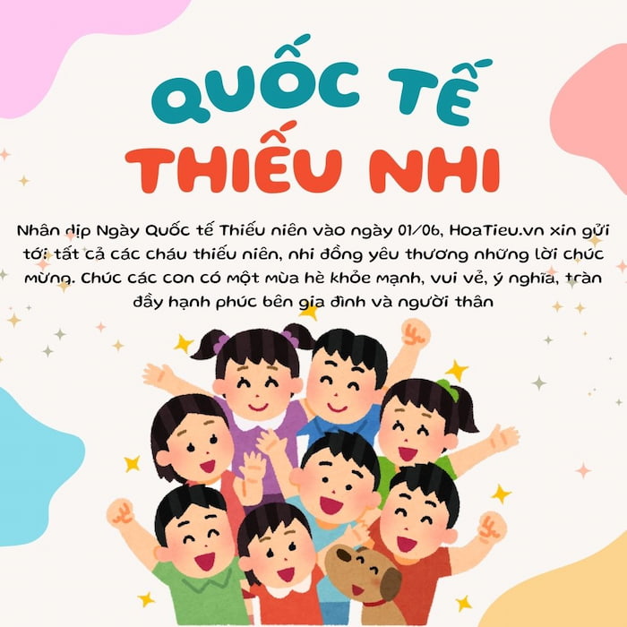 Thiệp chúc mừng ngày Quốc tế thiếu nhi 1/6 cute