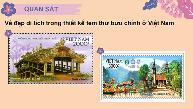 Hình ảnh di tích trong thiết kế tem bưu chính