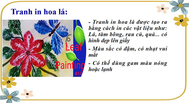 PowerPoint Mĩ thuật 6 Bài 3: Tranh in hoa, lá