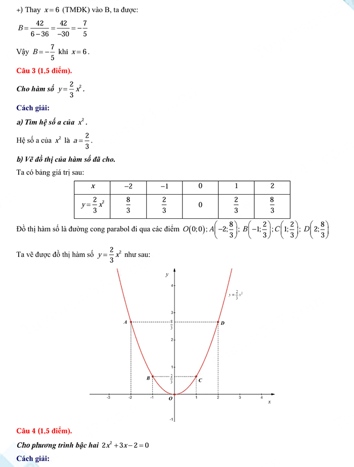 Đáp án đề thi tuyển sinh lớp 10 môn Toán Bạc Liêu
