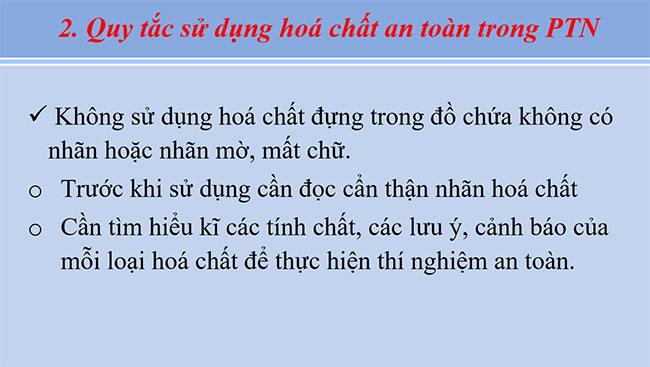 Sử dụng một số hóa chất thiết bị cơ bản trong phòng thí nghiệm