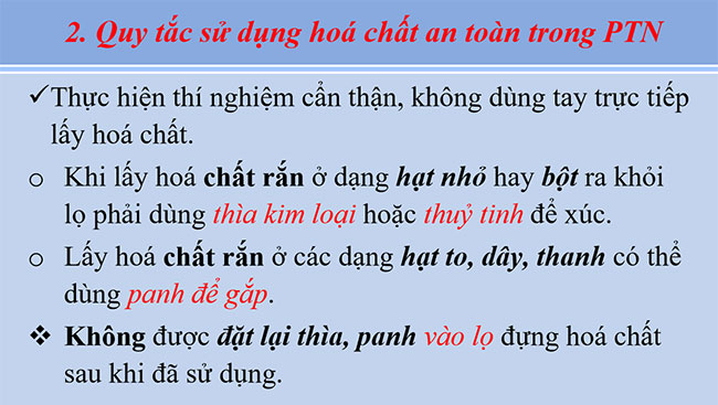 Sử dụng một số hóa chất thiết bị cơ bản trong phòng thí nghiệm
