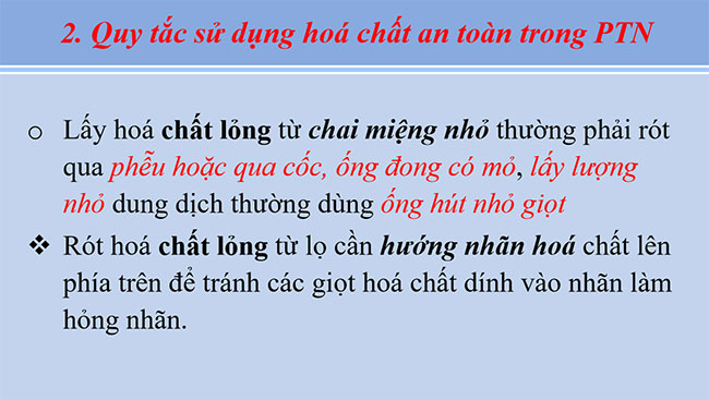 Sử dụng một số hóa chất thiết bị cơ bản trong phòng thí nghiệm
