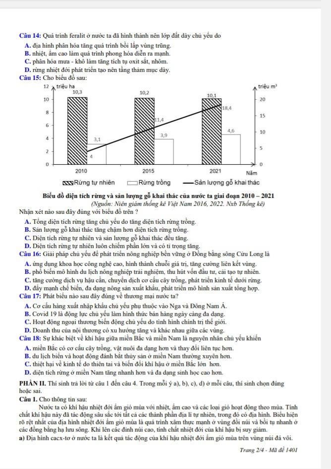 Đề thi thử THPT môn Địa lí sở Nam Định 2025