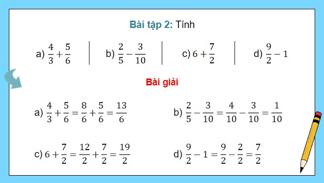 Bài giảng điện tử Toán 5 Cánh Diều Bài 5: Ôn tập và bổ sung về các phép tính với phân số