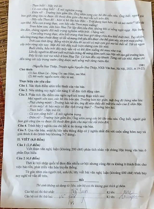 Đề thi thử tốt nghiệp 2025 môn Văn Yên Bái