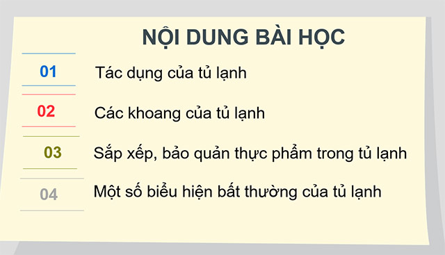 PowerPoint Công nghệ 5 Bài 6: Sử dụng tủ lạnh