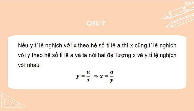 Đại lượng tỉ lệ nghịch