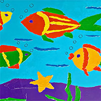 Giáo án mầm non: Xé dán đàn cá