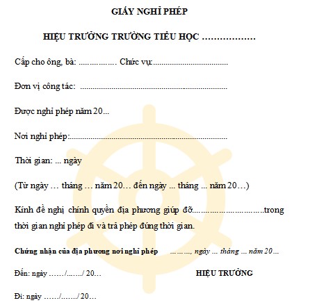 Giấy nghỉ phép hè