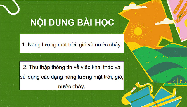 PowerPoint Năng lượng mặt trời, gió và nước chảy