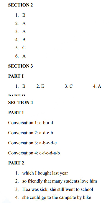 Đáp án đề thi Anh vào 10 Quảng Trị 2025