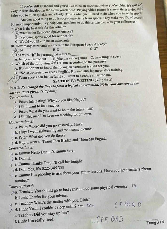 Đề thi tuyển sinh lớp 10 môn Anh Quảng Trị 2025-2026