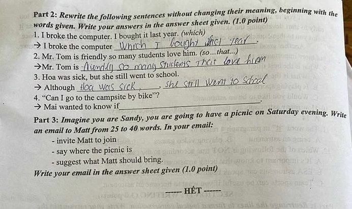 Đề thi tuyển sinh lớp 10 môn Anh Quảng Trị 2025-2026