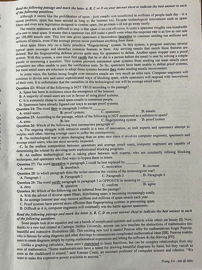 Đề thi thử tốt nghiệp THPT 2025 môn Tiếng Anh Thái Bình