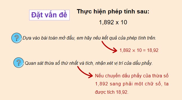 Powerpoint Bài 28: Nhân một số thập phân với 10, 100, 1 000,…
