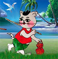 Giáo án mầm non: Bài thơ Mèo đi câu cá