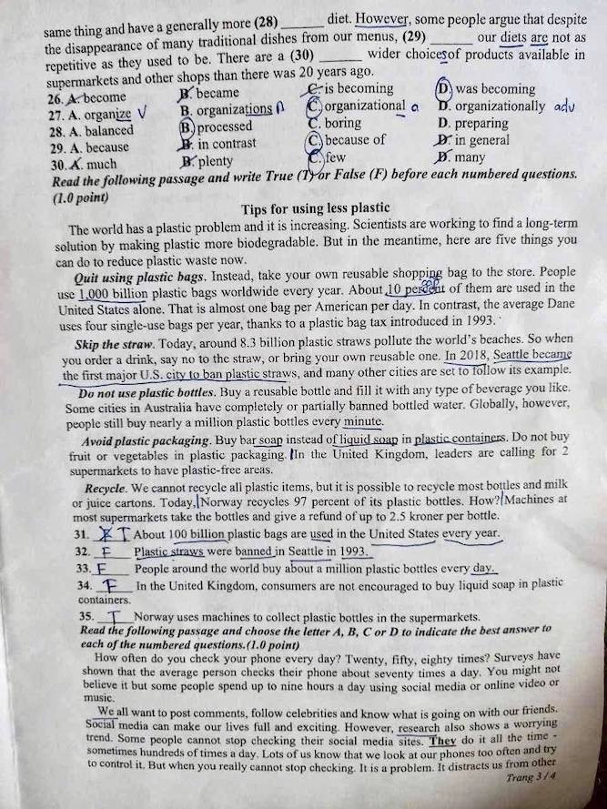 Đề thi tuyển sinh lớp 10 môn Tiếng Anh Sóc Trăng 2025
