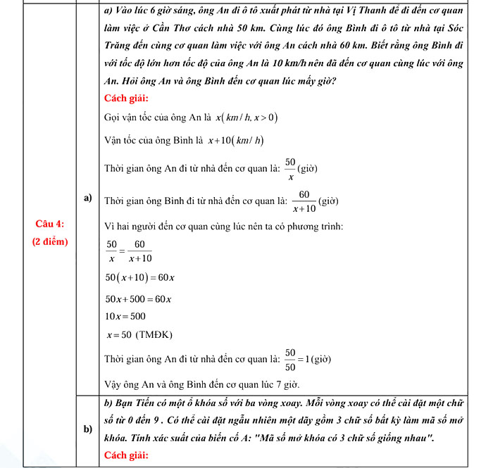 Đáp án đề thi tuyển sinh lớp 10 môn Toán Sóc Trăng 2025-2026