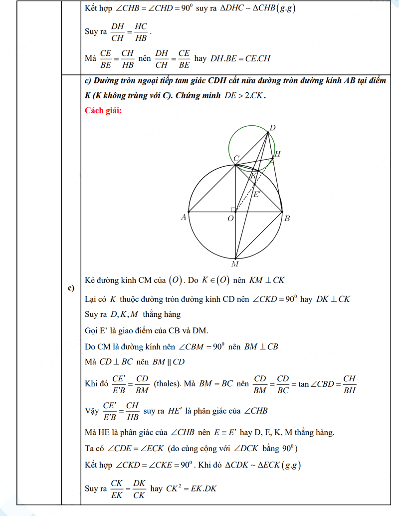 Đáp án đề thi vào lớp 10 môn Toán Vĩnh Phúc 2025-2026