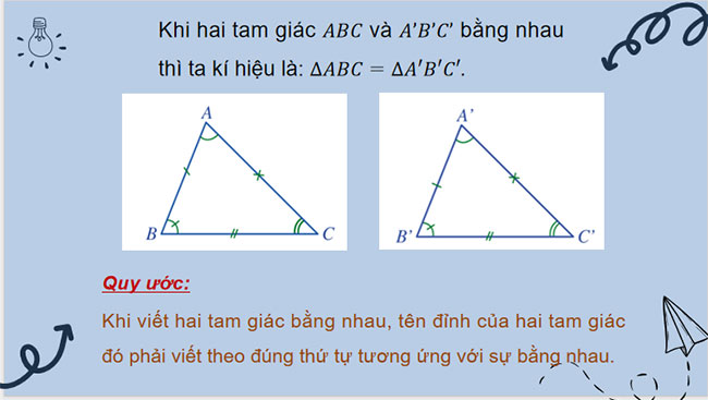  Hai tam giác bằng nhau