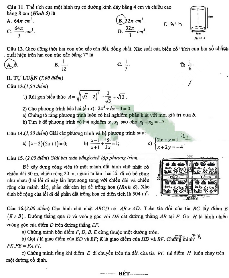 Đề thi vào lớp 10 môn Toán Phú Yên 2025
