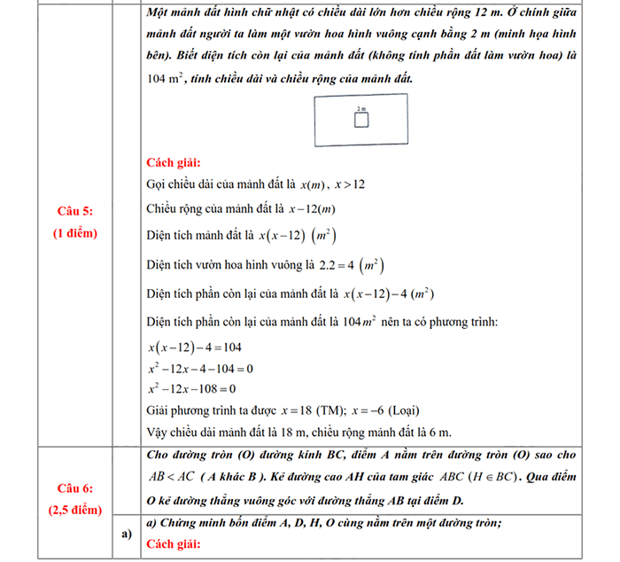 Đáp án đề thi vào 10 môn Toán Quảng Ninh 2025