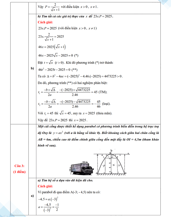 Đáp án đề thi vào lớp 10 môn Toán Vĩnh Phúc 2025-2026