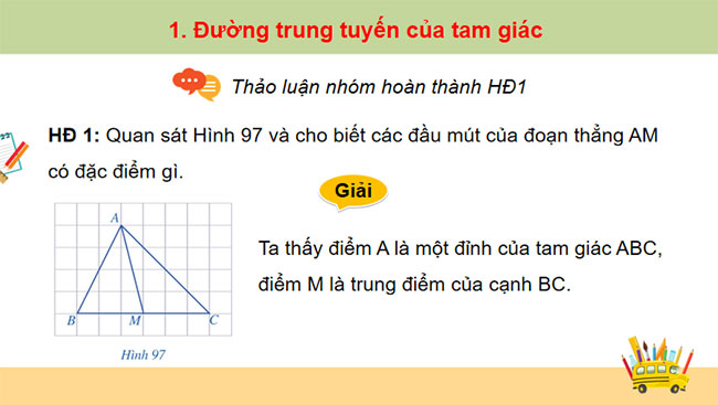 Tính chất ba đường trung tuyến của tam giác