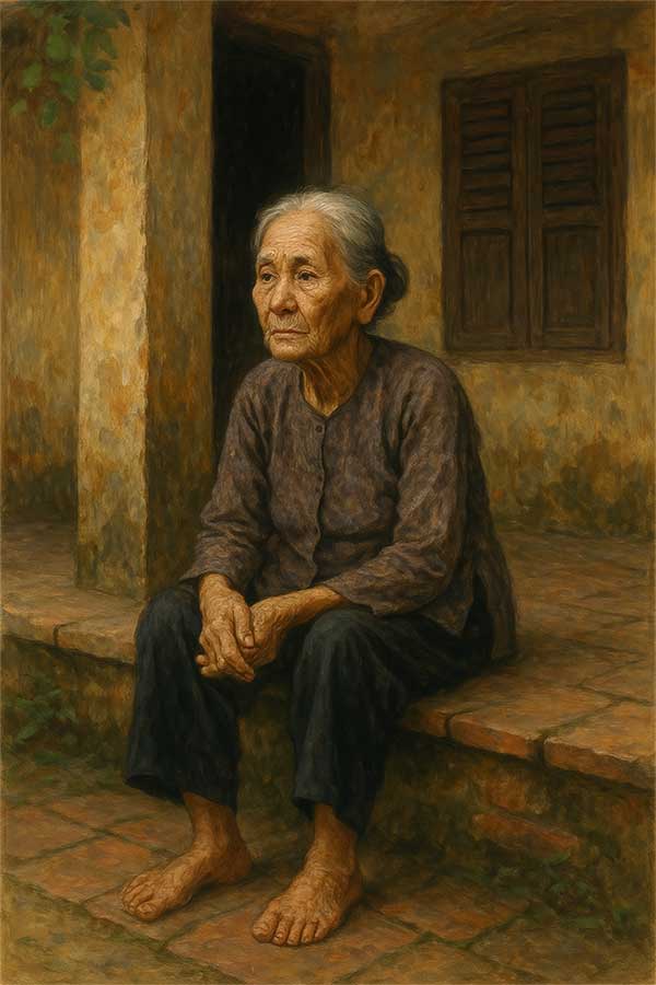 Dàn ý phân tích Người ngồi đợi trước hiên nhà