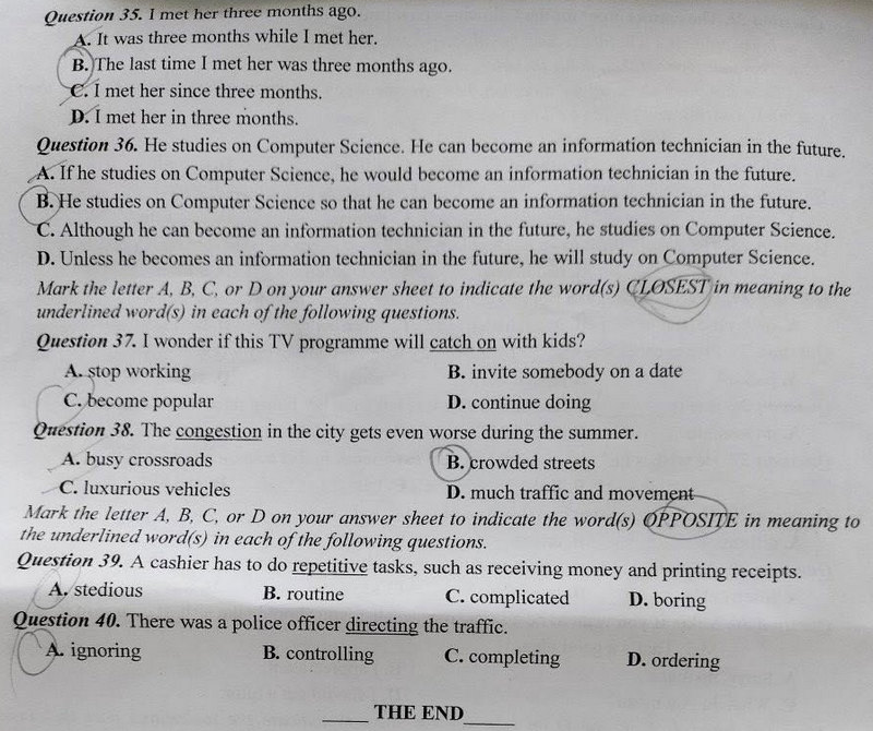 Đề thi vào lớp 10 môn Anh Phú Yên 2025