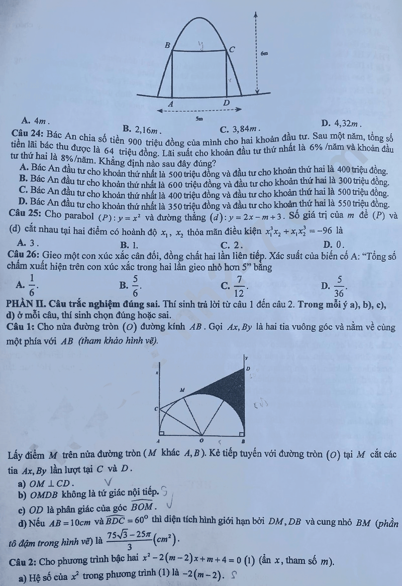 Đề thi vào lớp 10 môn Toán Hưng Yên 2025