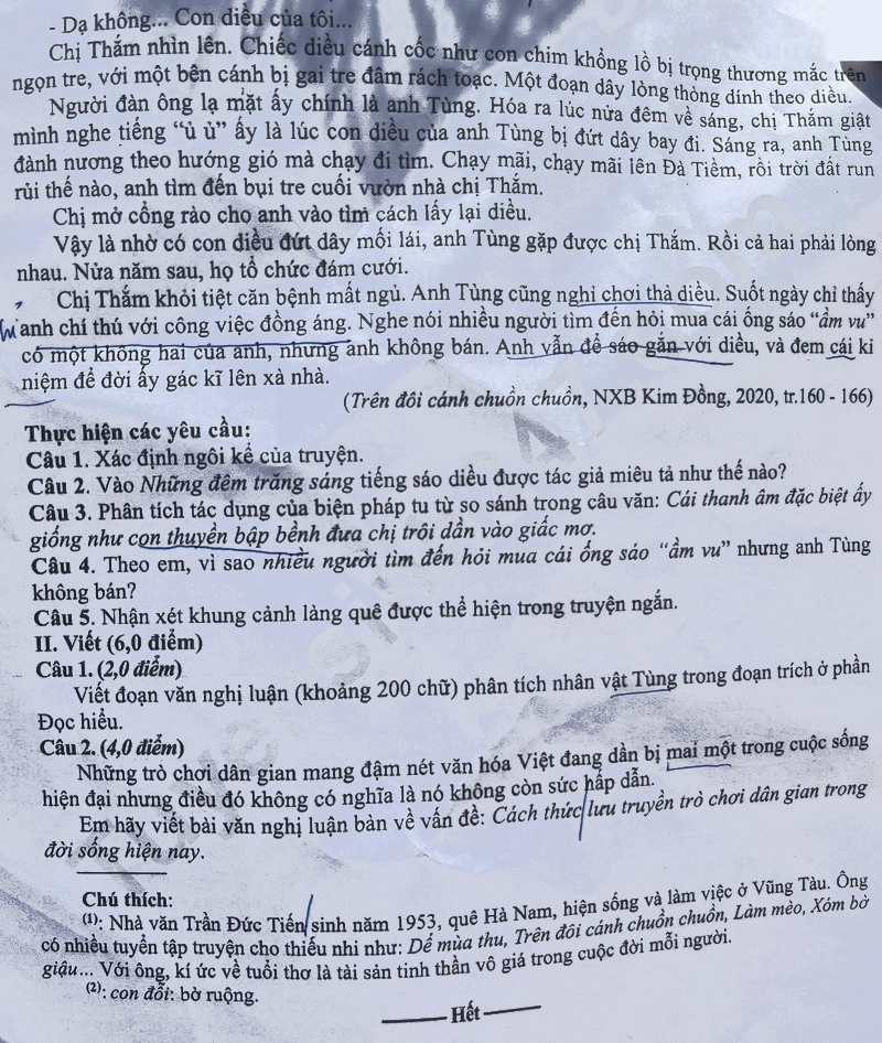 Đề thi vào lớp 10 môn Văn Nghệ An 2025