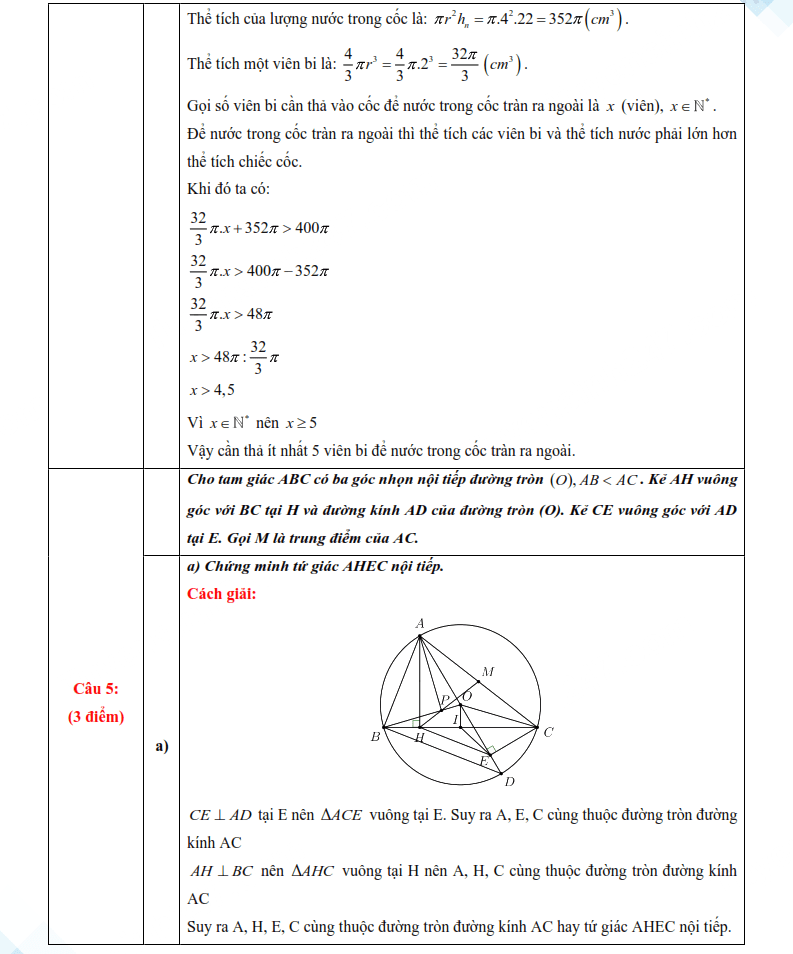 Đáp án đề thi vào lớp 10 môn Toán Hải Dương 2025