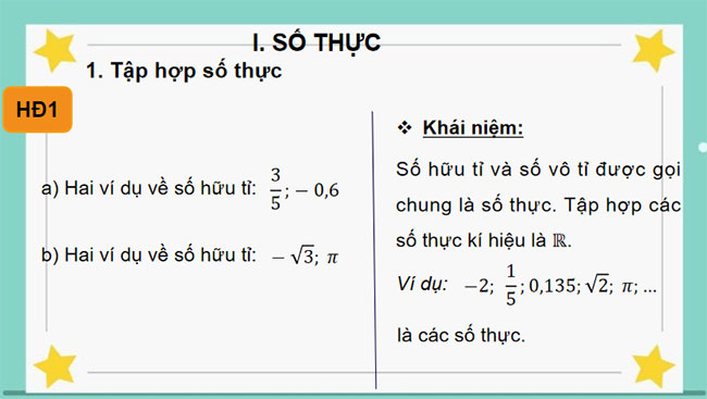 Tập hợp R các số thực
