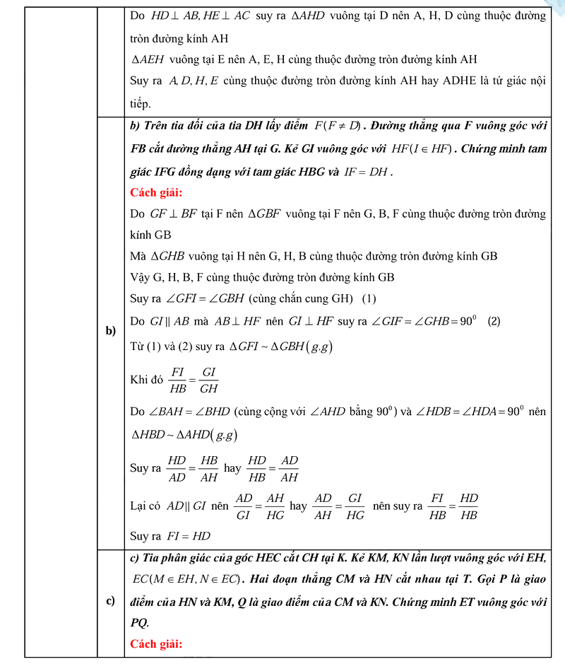 Đáp án đề thi vào lớp 10 môn Toán Nghệ An 2025