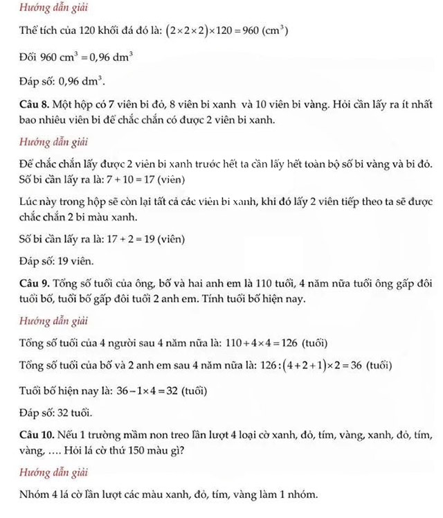 Đáp án đề thi Toán vào lớp 6 trường THCS Thanh Xuân 2025-2026