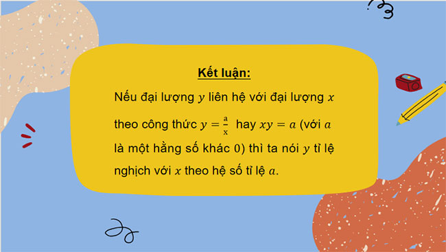 Đại lượng tỉ lệ nghịch