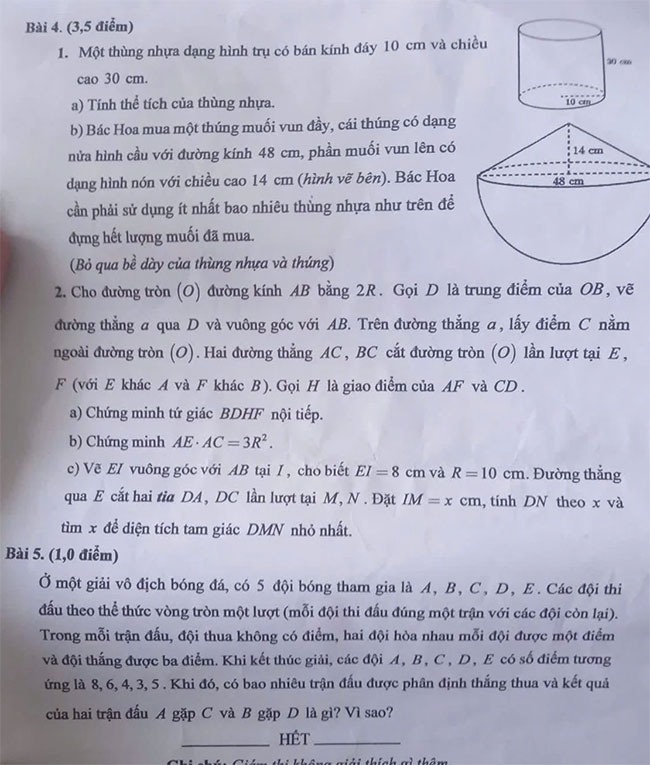 Đề thi vào lớp 10 môn Toán Quảng Ngãi 2025