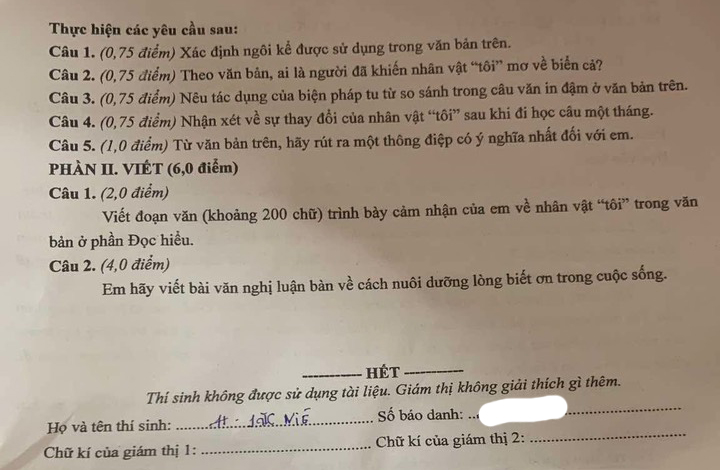 Đề thi vào lớp 10 môn Văn Đắk Lắk 2025