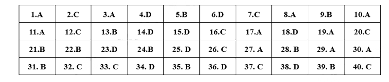 Đáp án đề thi vào lớp 10 môn Anh Tiền Giang 2025