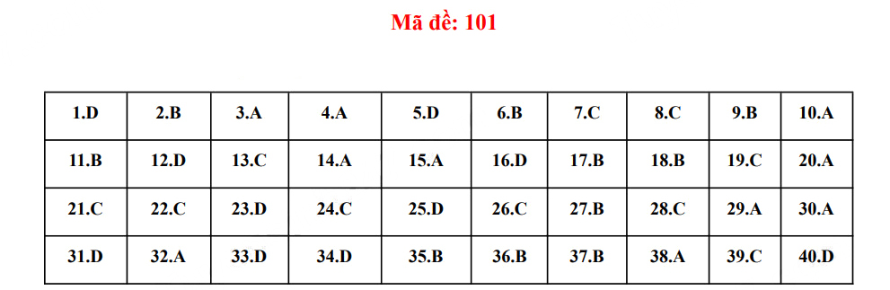Đáp án đề thi vào lớp 10 môn Anh Thái Nguyên 2025