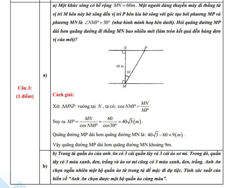  Đáp án đề thi vào lớp 10 môn Toán Cần Thơ 2025