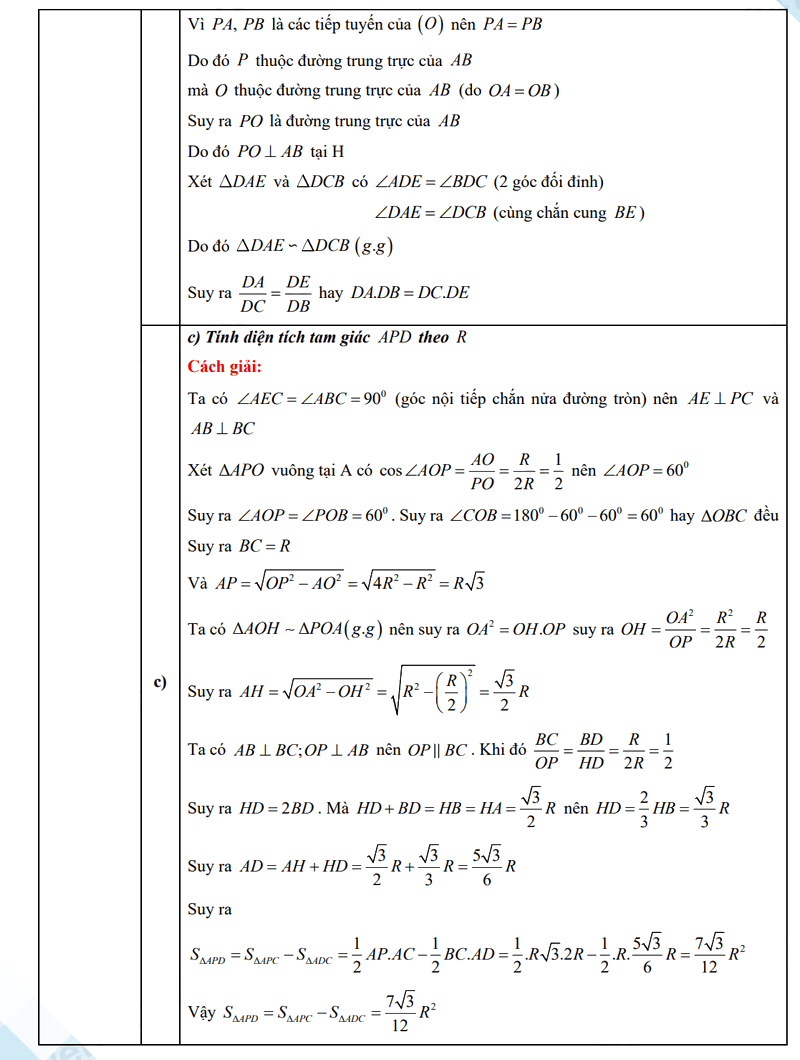  Đáp án đề thi vào lớp 10 môn Toán Cần Thơ 2025