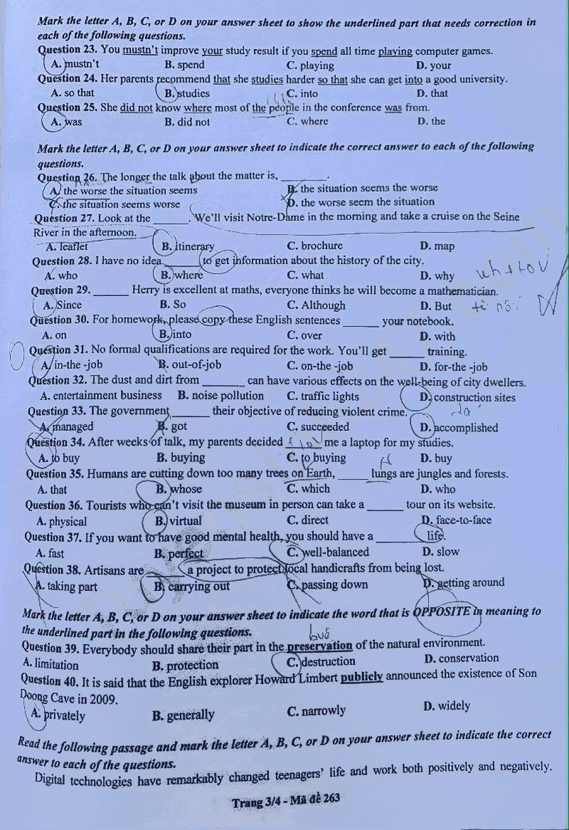  Đề thi vào lớp 10 môn Anh Bắc Ninh 2025