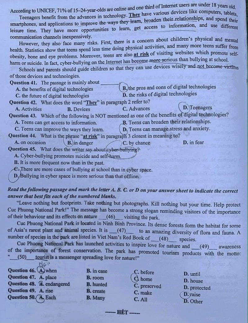  Đề thi vào lớp 10 môn Anh Bắc Ninh 2025
