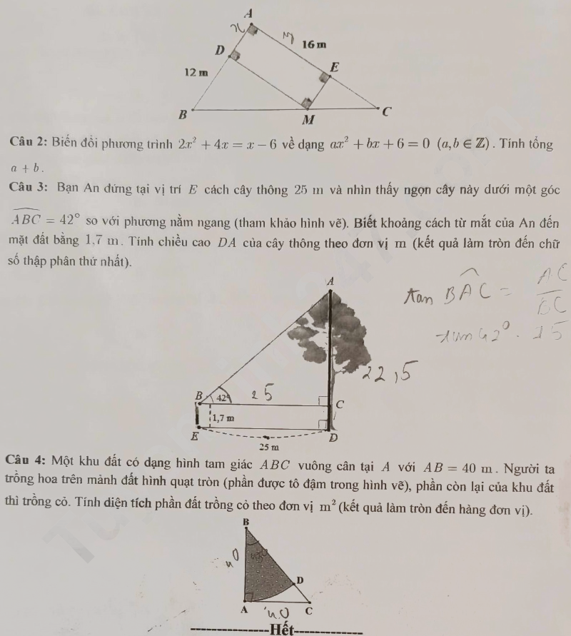 Đề thi tuyển sinh lớp 10 2025 môn Toán tỉnh Đắk Nông