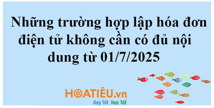 Những trường hợp lập hóa đơn điện tử không cần có đủ nội dung từ 01/7/2025