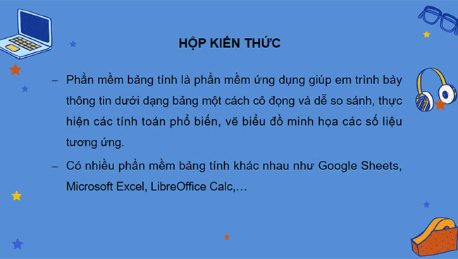 Làm quen với phần mềm bảng tính