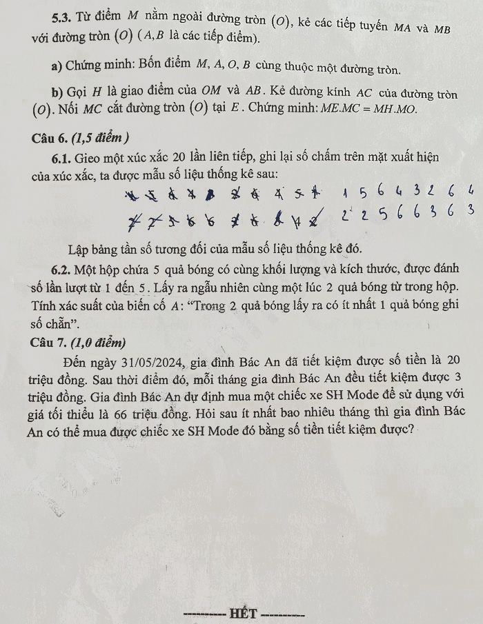 Đề thi vào lớp 10 môn Toán Long An 2025